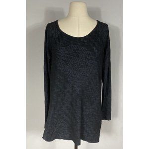 Athleta Black and Blue Textured Wool Blend Long Sleeve Athletic Top Women’s L